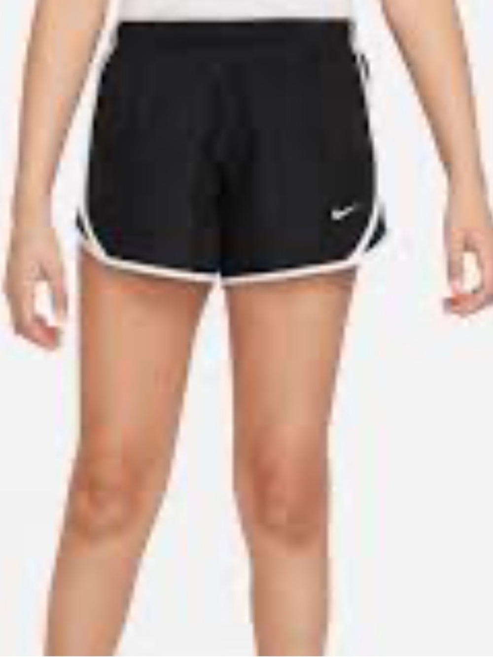Nike Girls' Tempo Running Shorts - Black with White Trim